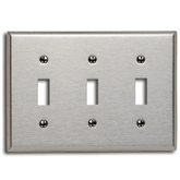 Leviton 84111-40 3-Gang, 3-Toggle Device Switch Wallplate, Oversized